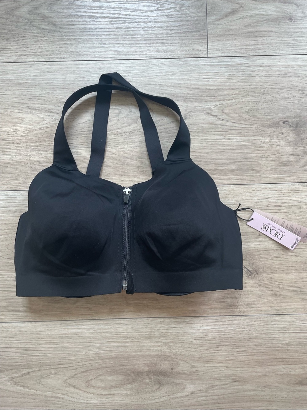 Victoria's Secret Black Front-Zip Sport Bra